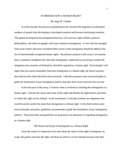 Immigration research paper